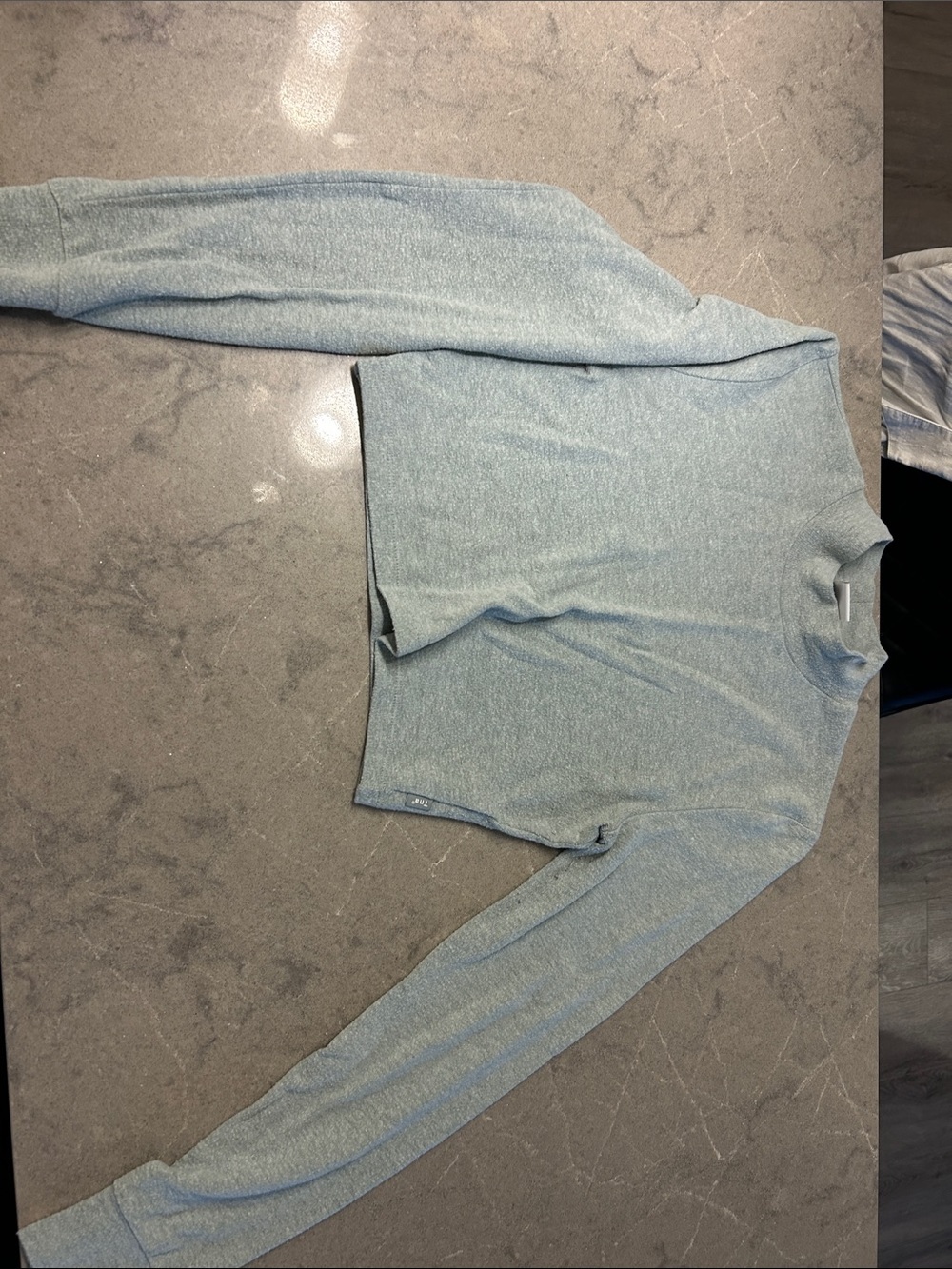 TNA Heathered Light Blue Long Sleeve Top